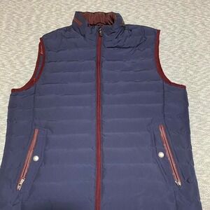 Enzo Tovare blue puffer vest  Zipper pockets both sides Men S. SKU-A338